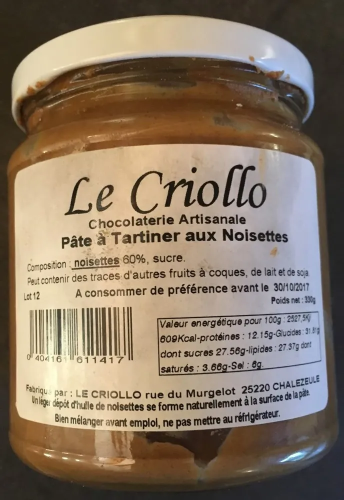 Pâte à Tartiner aux Noisettes