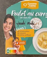 Poulet au curry et son riz - Comme j’aime