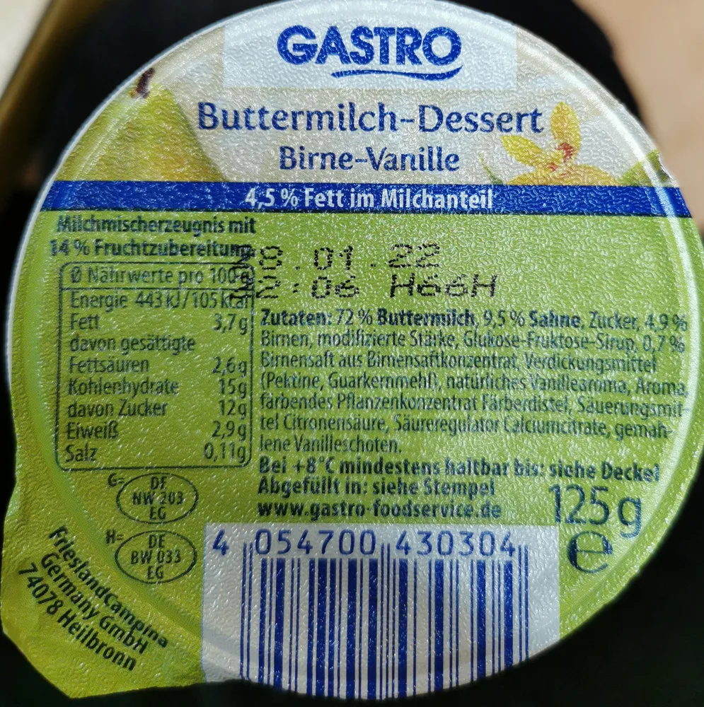 Buttermilch- Dessert