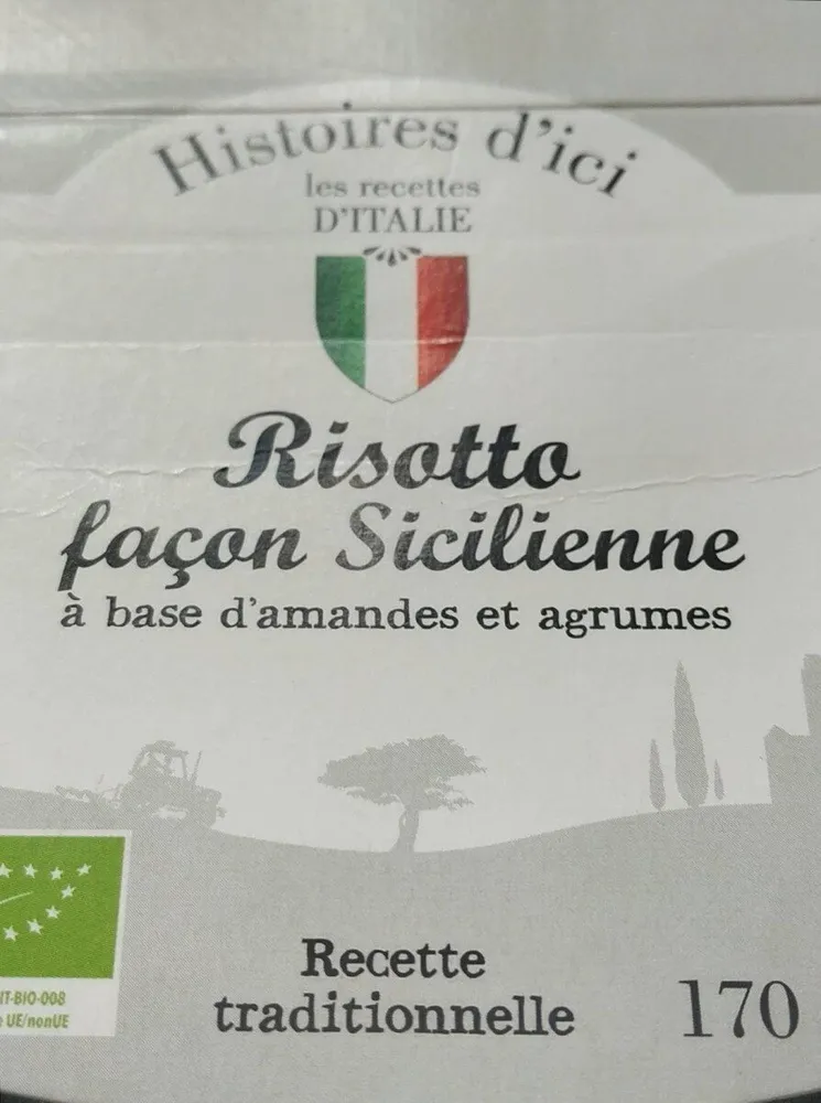 Risotto façon Sicilienne à base d'amandes et agrumes