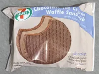 Chocolate Ice Cream Waffle Sandwich with Caramel Filling