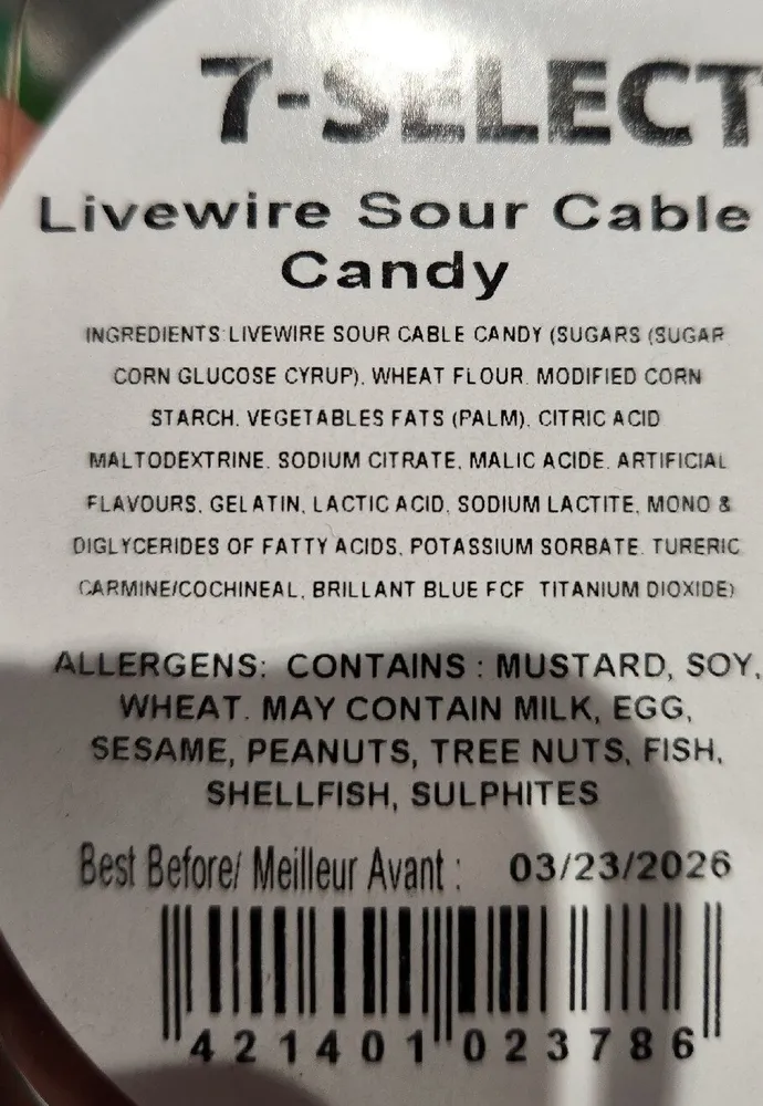 Livewire Sour Cable Candy