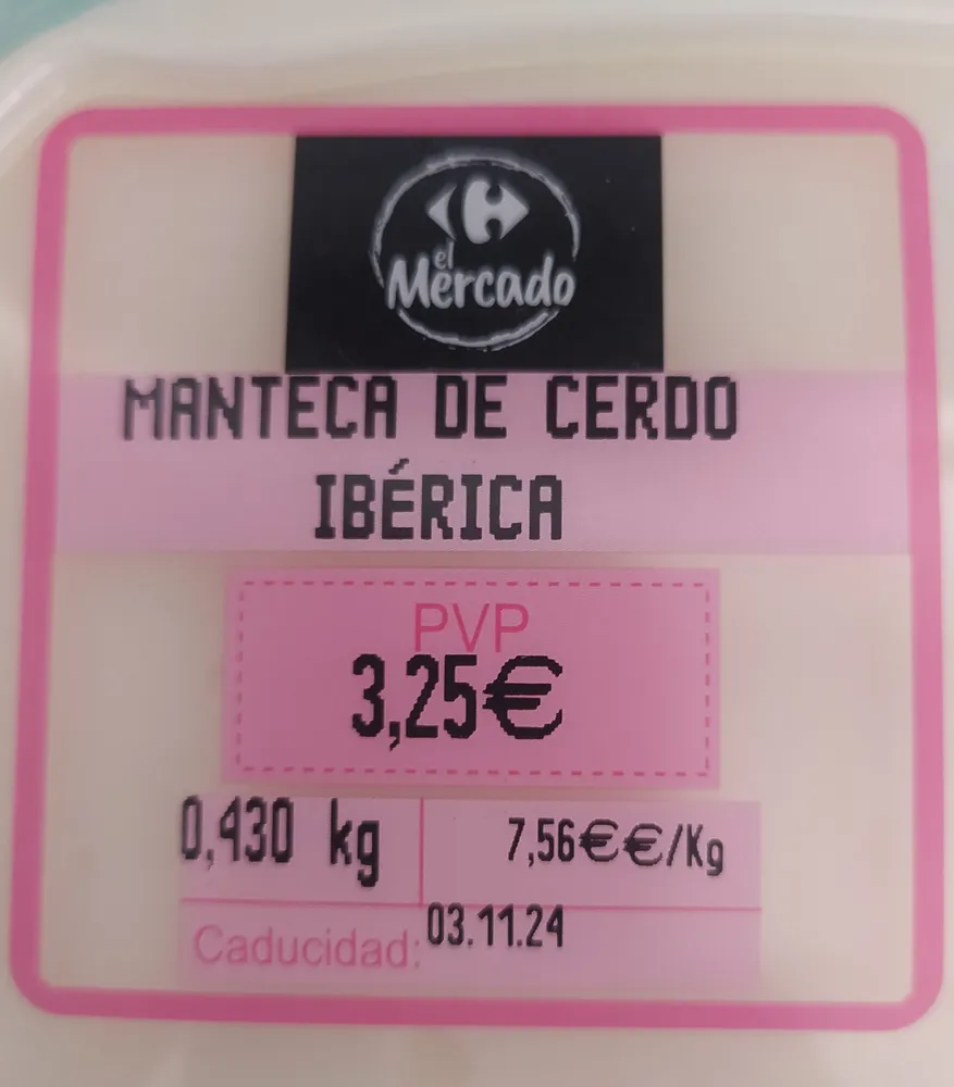 Manteca de cerdo ibérico