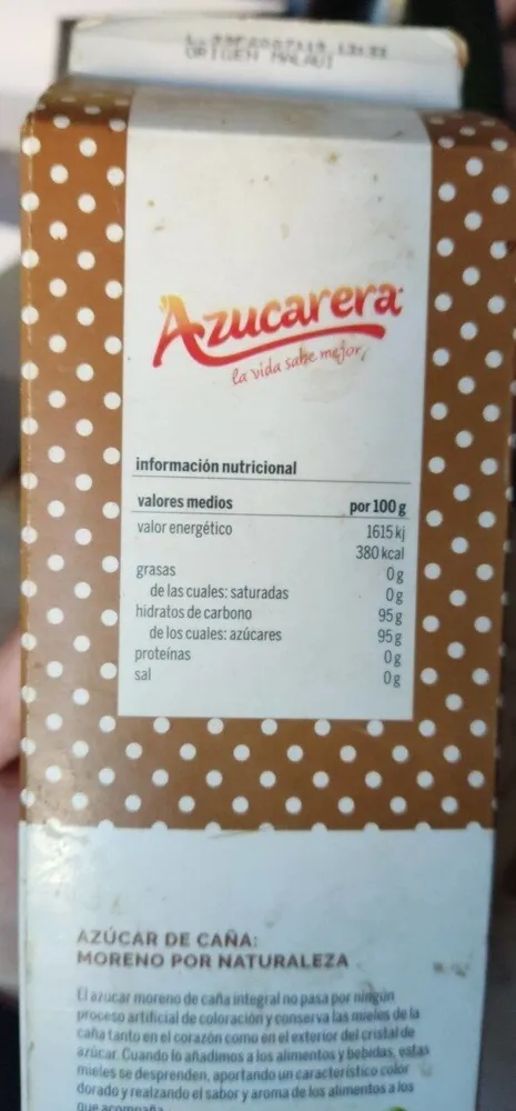 Azúcar moreno de caña integral no refinado