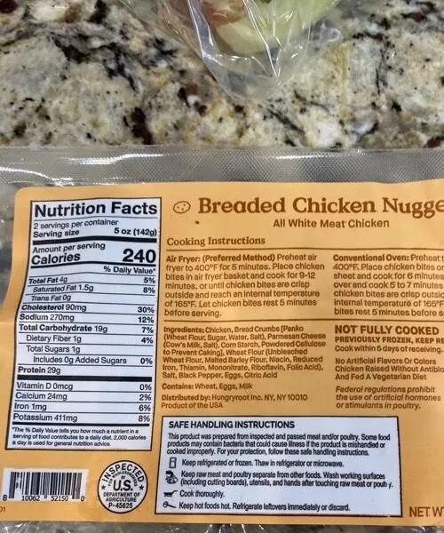 Breaded chicken nuggets