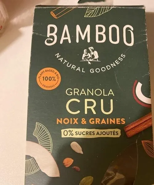 Bamboo granola cru