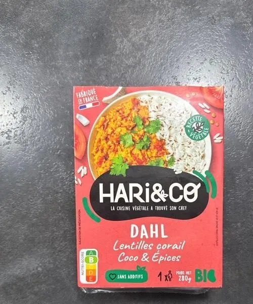 Dahl lentilles corail coco & épices