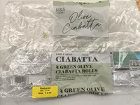 4 Green Olive Ciabatta Rolls