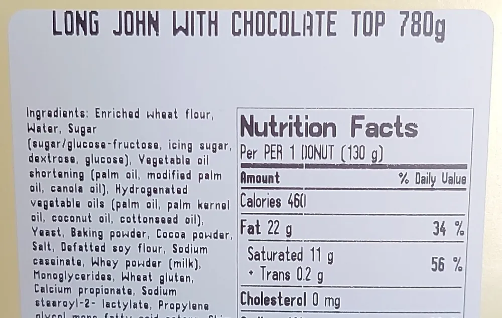 Long John with Chocolate Chip