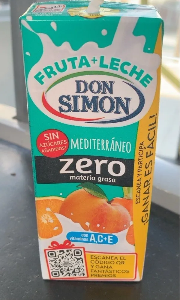 Fruta+leche mediterraneo
