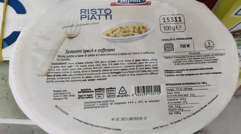 Ristopiatti speck e zafferano