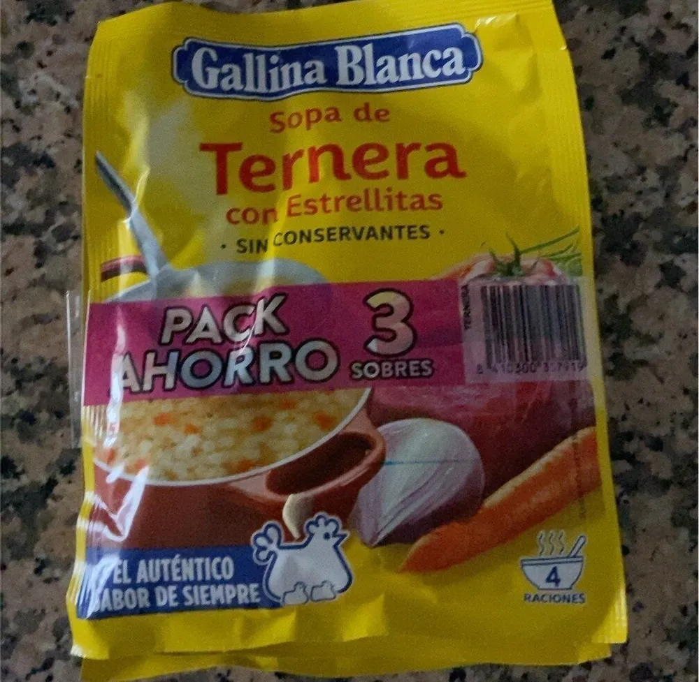 Sopa de ternera con estrellitas