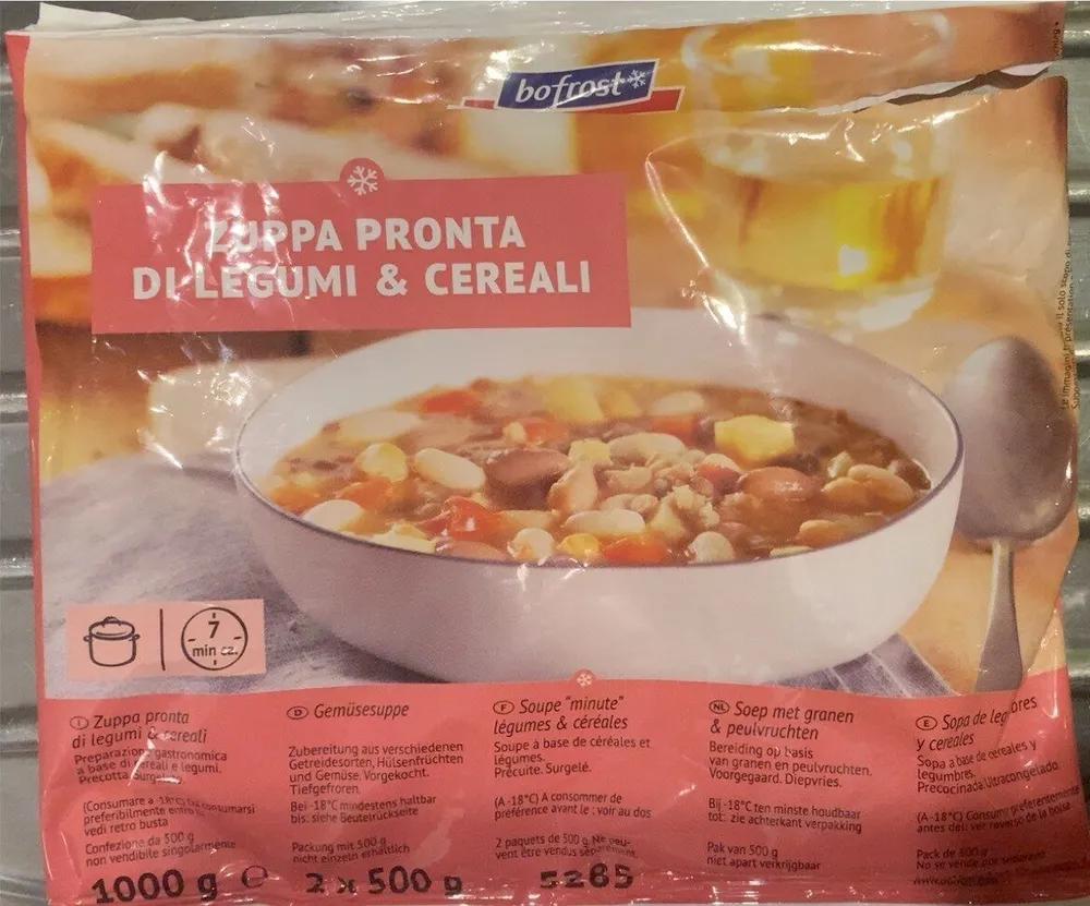 Zuppa pronta di legumie cereali