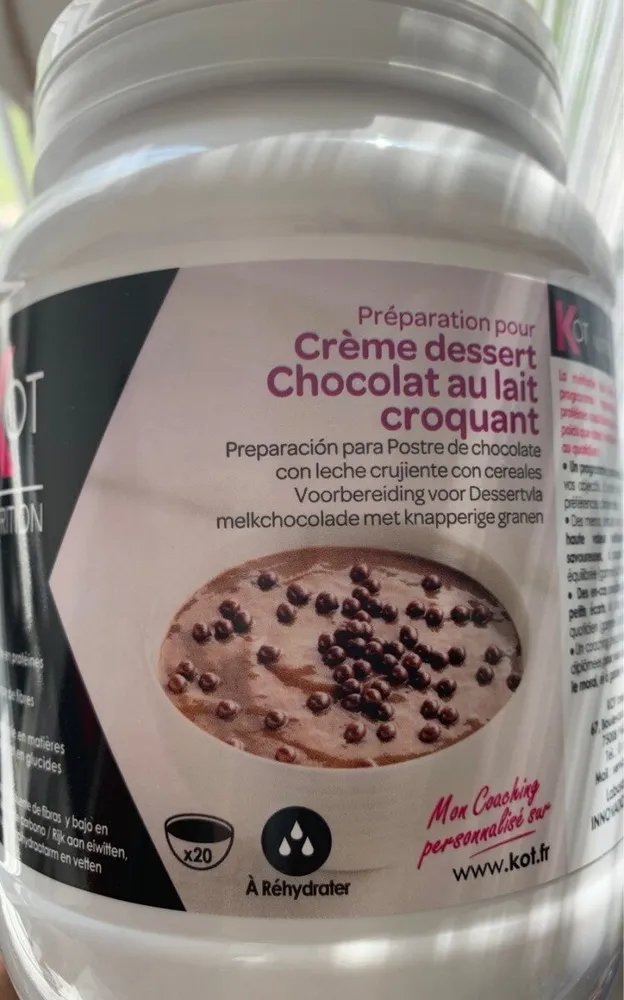 Crème dessert chocolat croquant