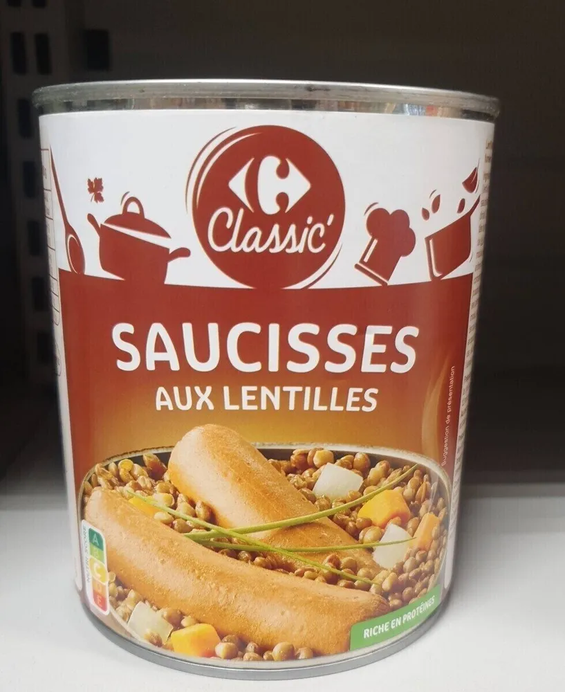 Saucisses aux lentilles