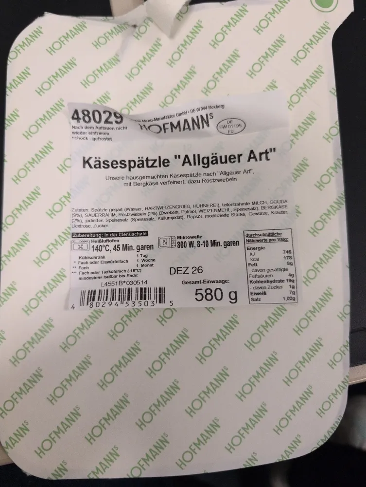 Käsespätzle "Allgäuer Art"
