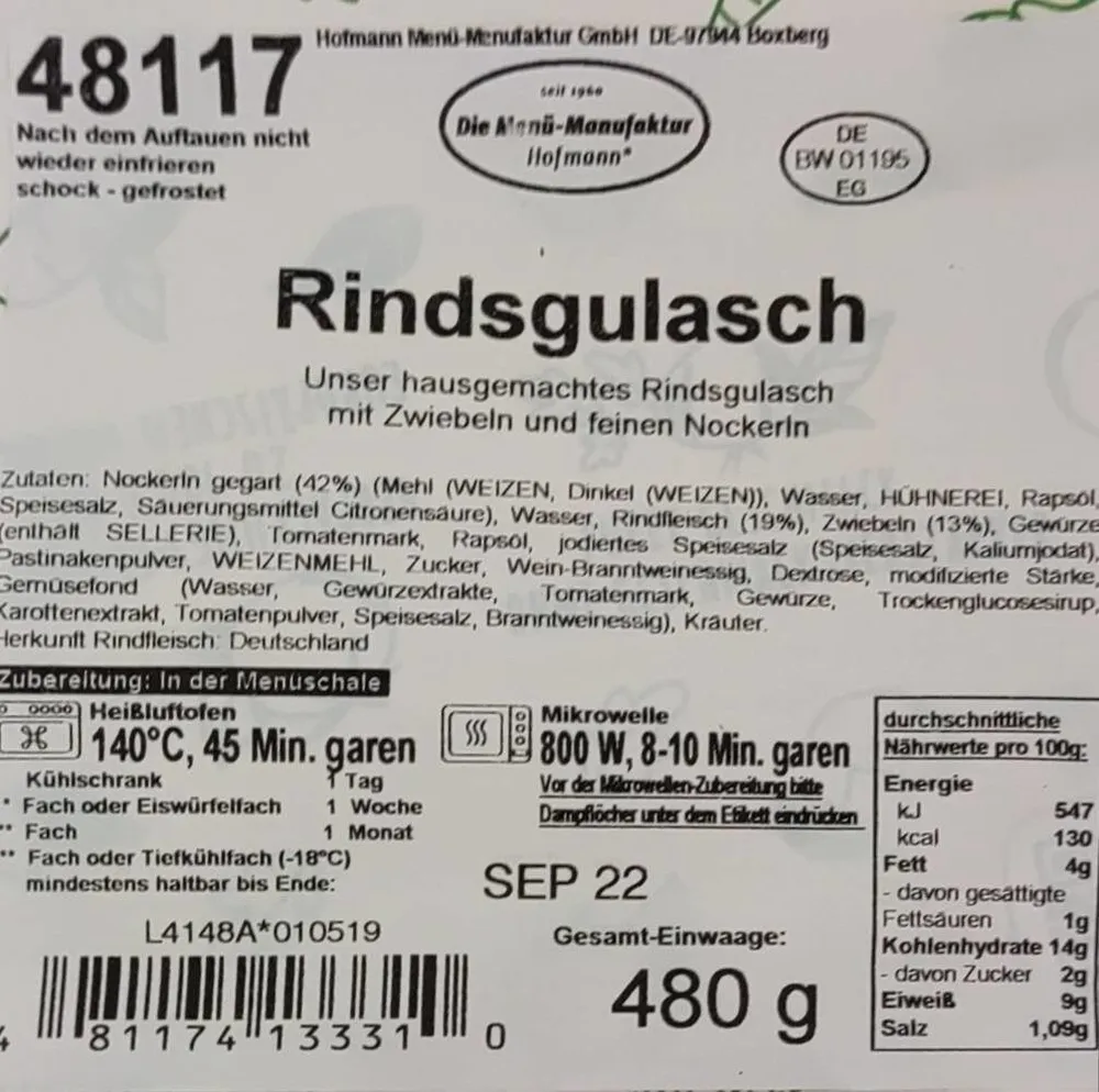 Hofmanns Rindsgulasch