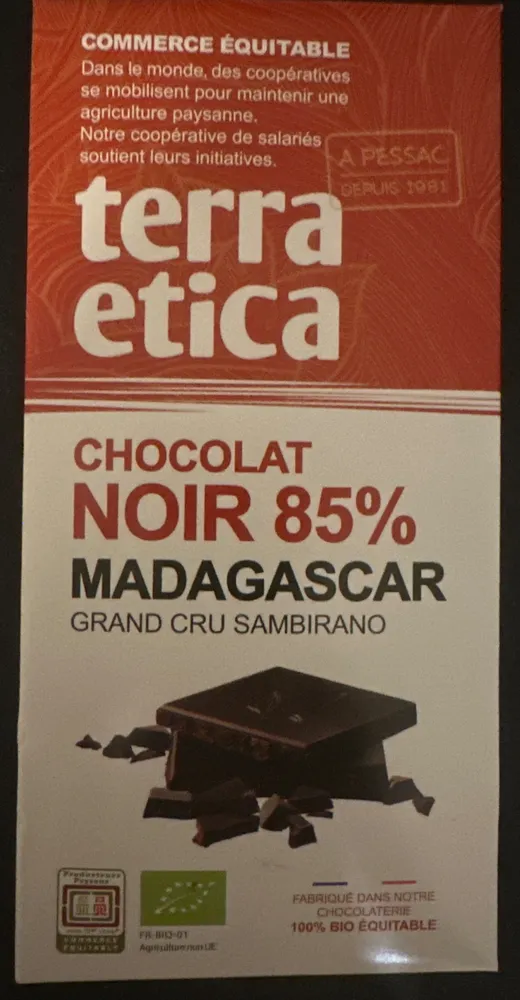 Chocolat noir 85% Madagascar