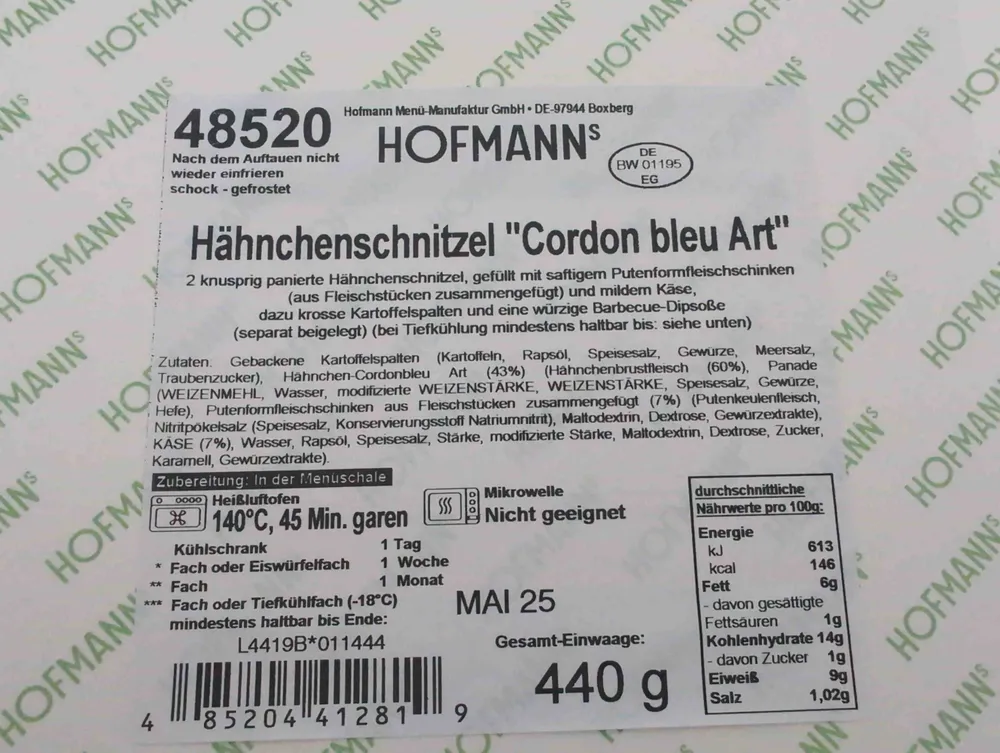 Hähnchenschnitzel "Cordin bleu Art"