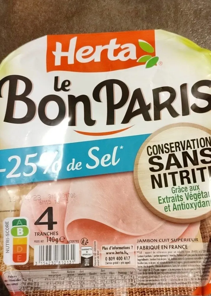 Le bon Paris sans nitrite -25 de sel