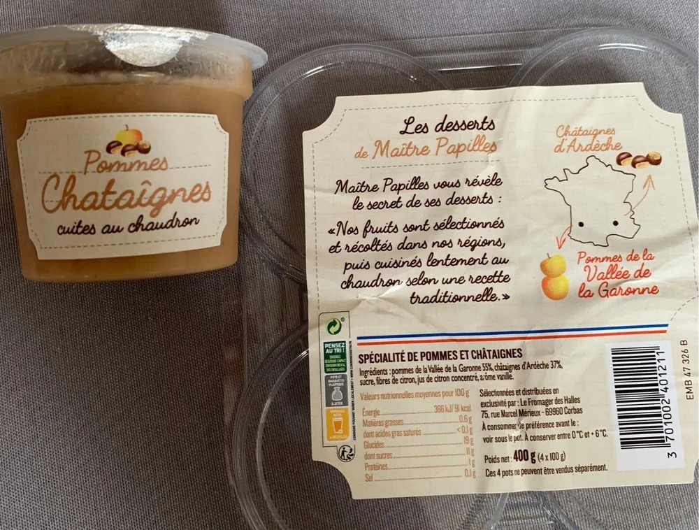 Spécialité de pommes et châtaignes