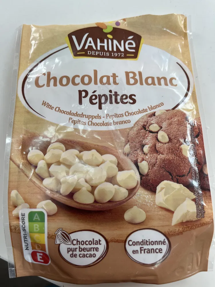 Chocolat blanc pépites