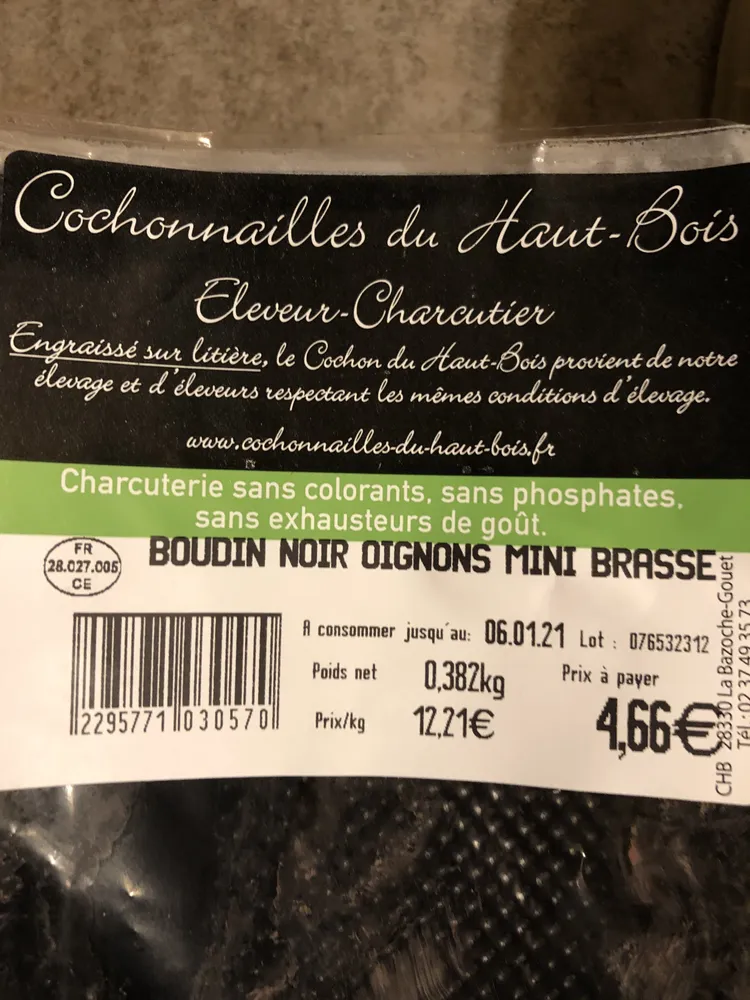 Boudin noir oignons mini brasse