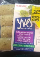 Kale and caramelized onion veggie sausages