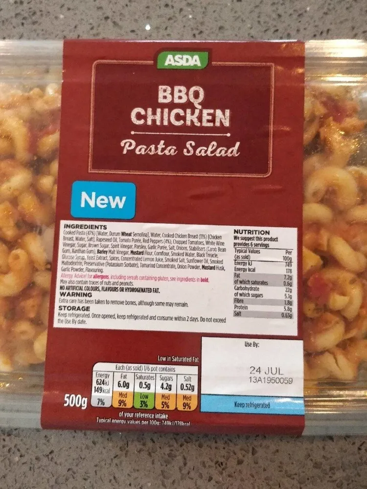 BBQ chicken pasta salad
