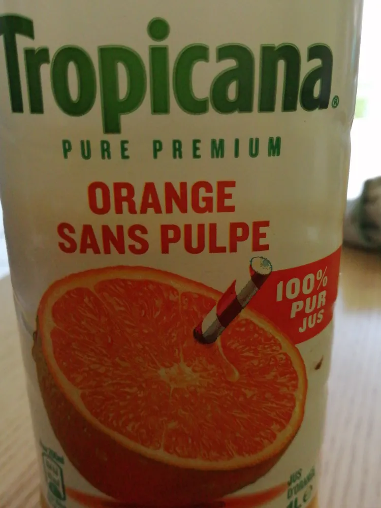 tropicana orange sans pulpe