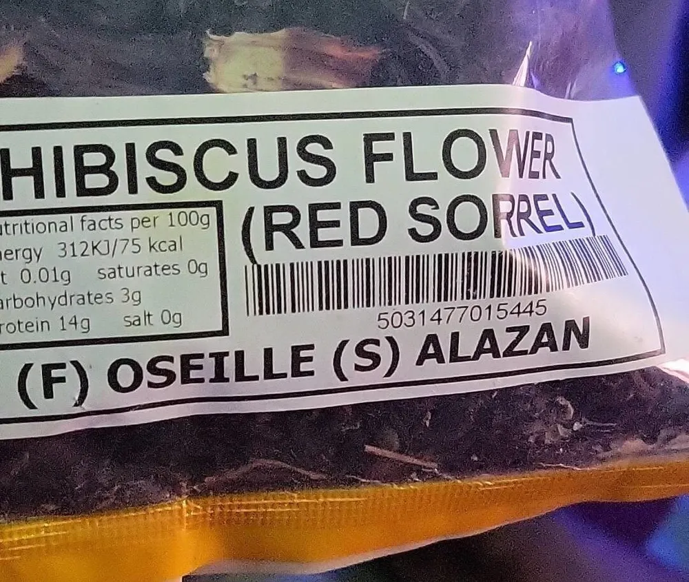 Dried red hibiscus flower