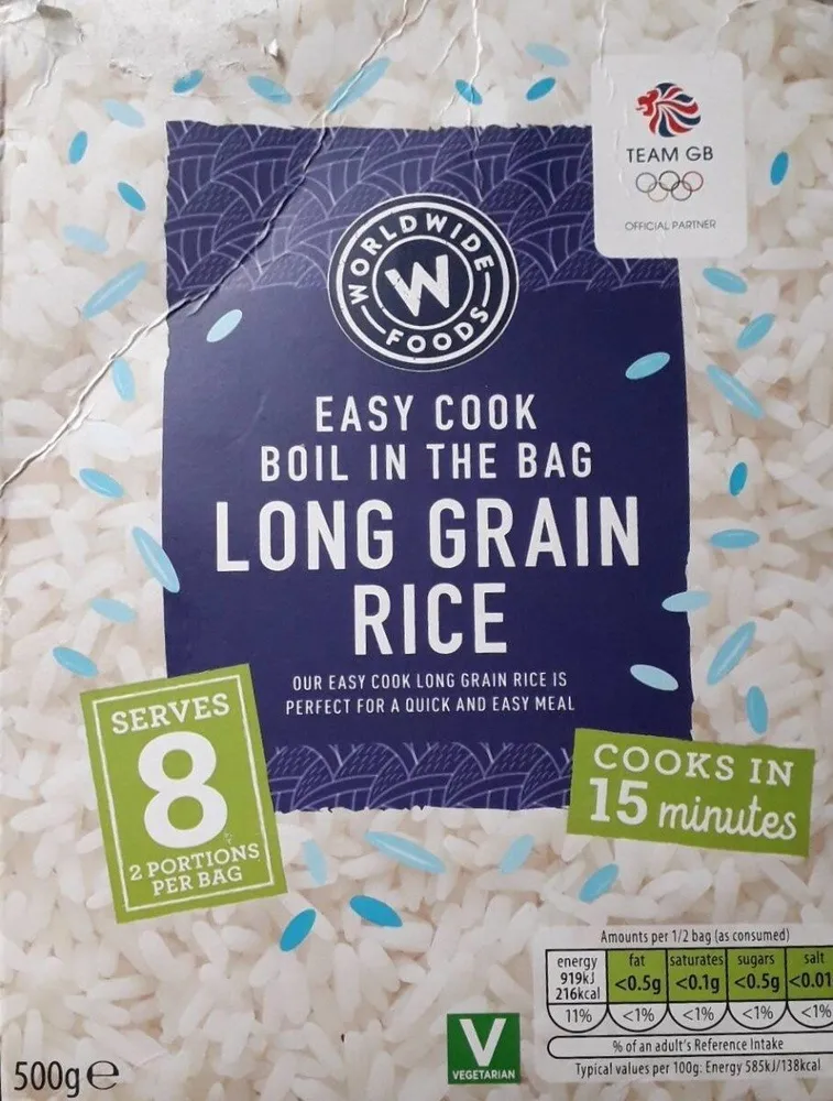 Worldwide foods easy cook boil in the bag long grain rice
