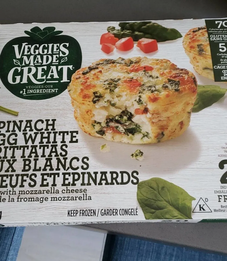 Spinach egg white frittatas