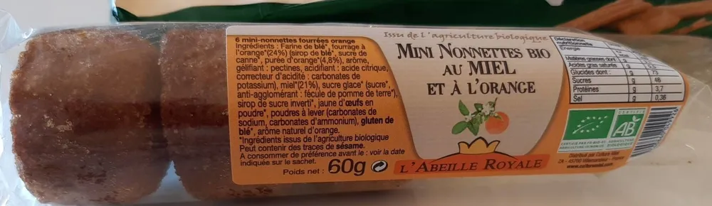 Mini nonettes bio au miel et à l'orange