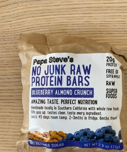 No Junk Raw Protein Bar Blueberry Almond crunch