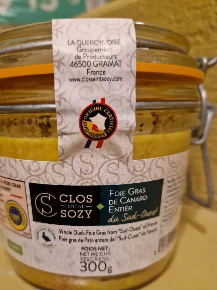 foie gras de canard entier du sud ouest Clos saint Sozy
