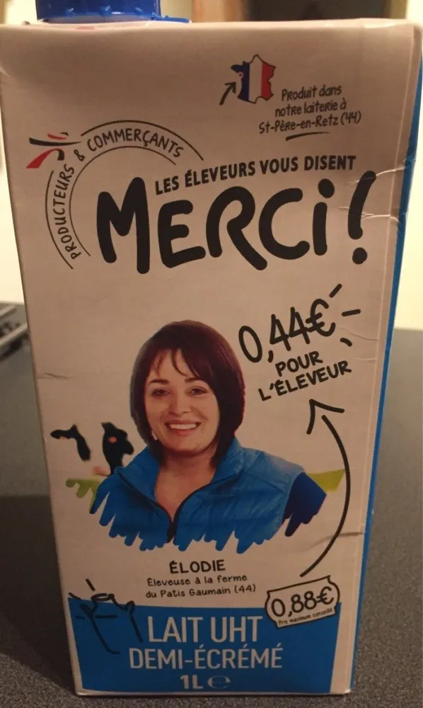 Lait uht demi écrémé