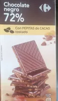 Chocolate begri 72% pepitas de cacao