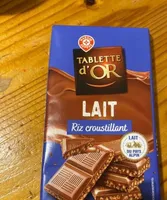 Tablette chocolat au lait riz croustillant