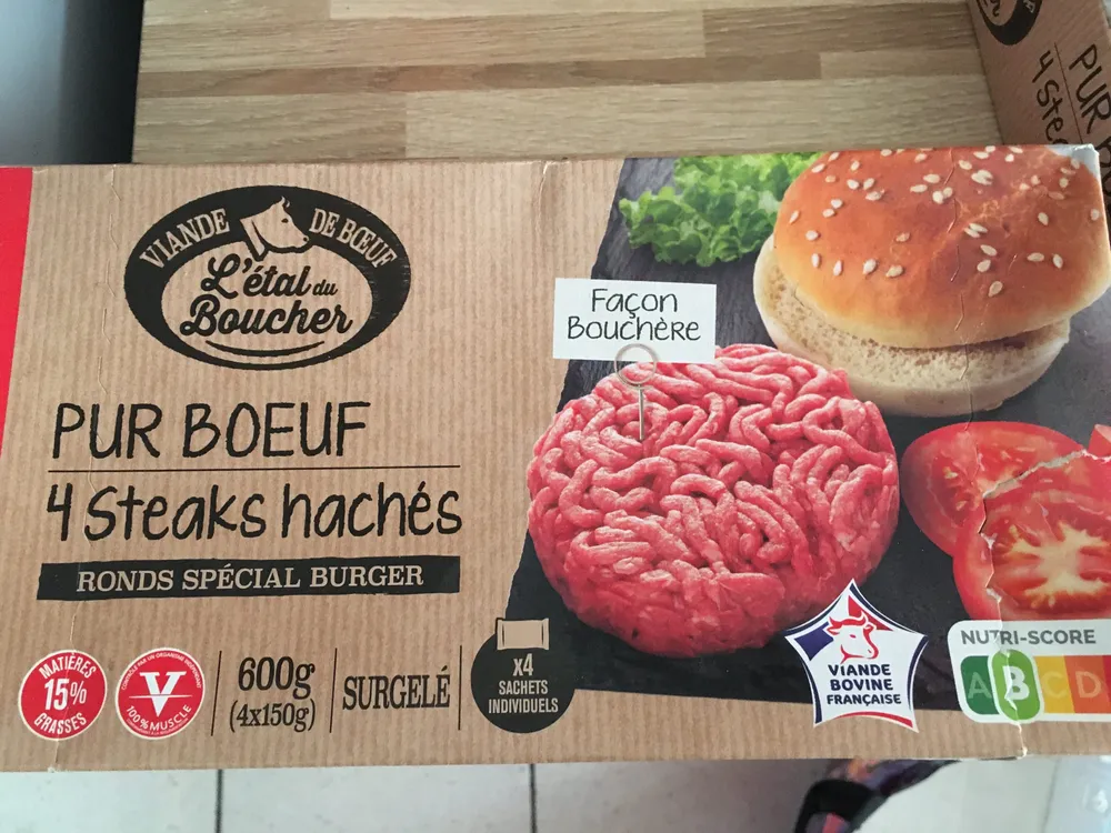 Pur bœuf 4 steaks hachés façon bouchère