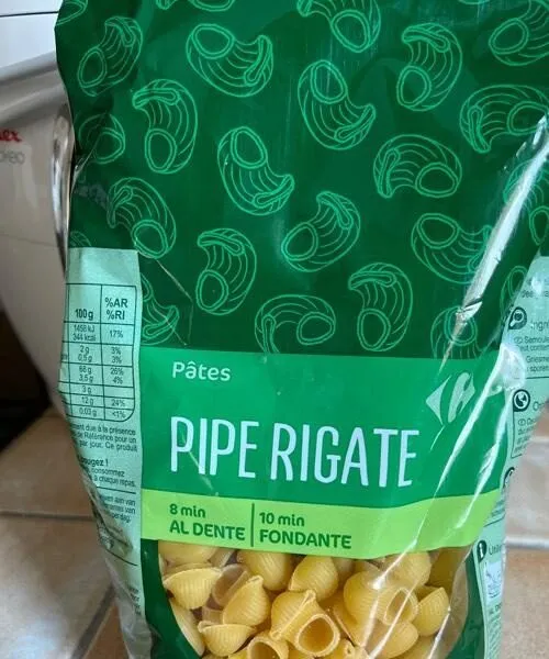 Pâte pipe rigate