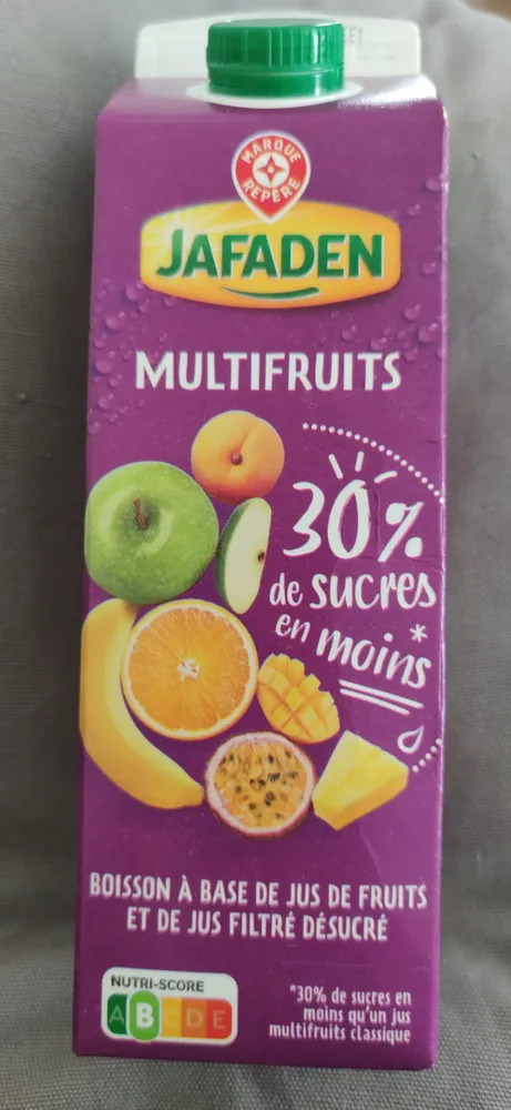 MULTIFRUITS, boisson à base de jus de fruits et de jus filtré désucré