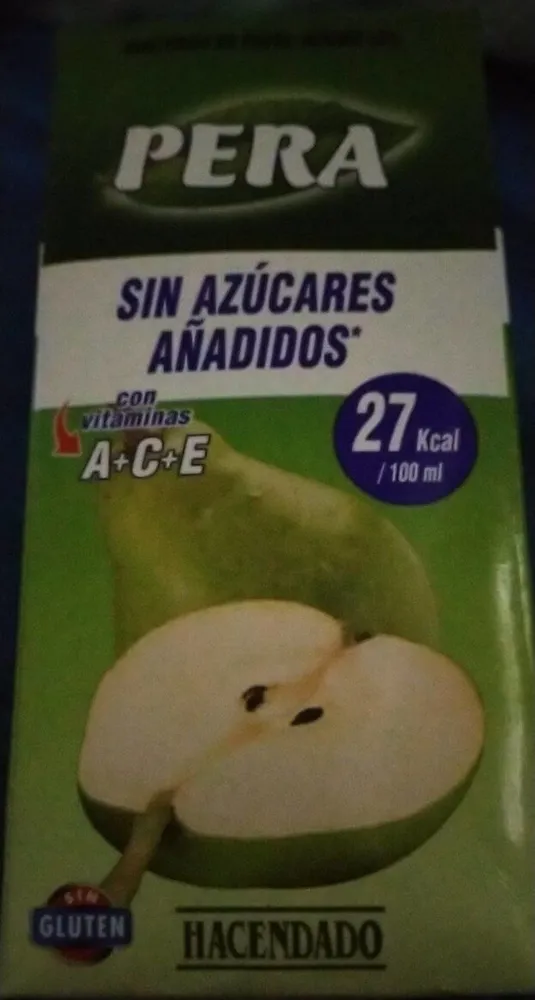 Pera sin azúcares añadidos