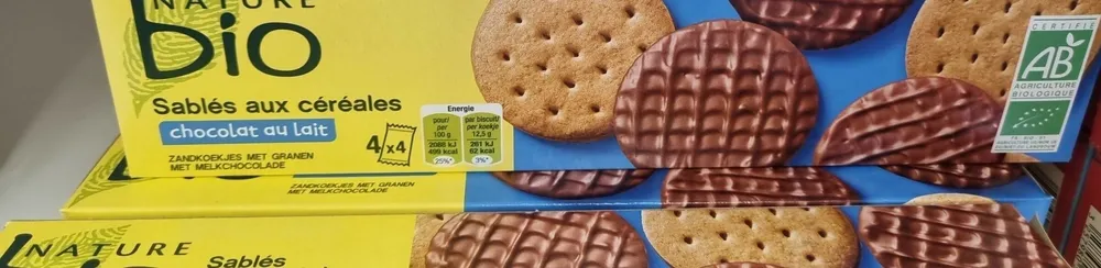 NATURE BIO SABLES AUX CEREALES CHOCO LAIT