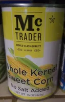 Whole kernel sweet corn  no salt added