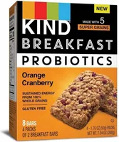 Breakfast probiotics orange cranberry bars