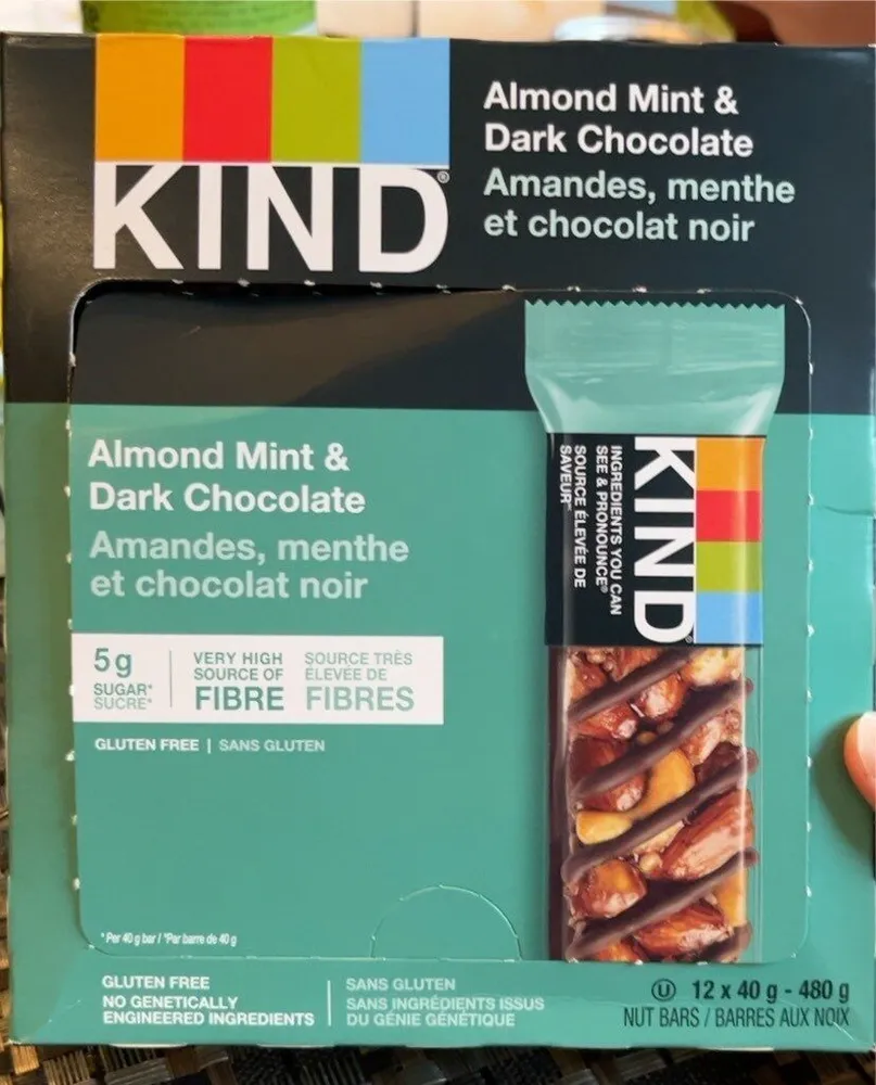 Kind Almond Mint and Dark Chocolate nut bar