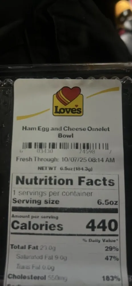 Ham Egg and Cheese Omelet Bowl