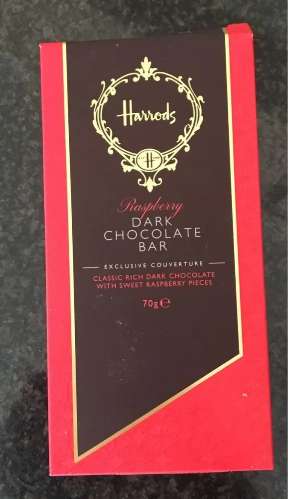 Raspberry dark chocolate bar