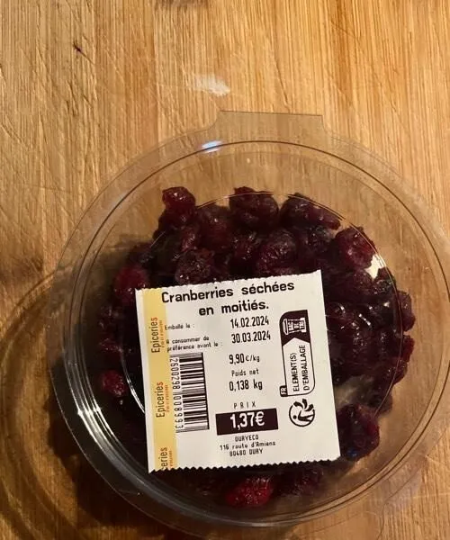 Cranberries séchées